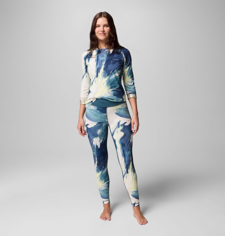 Women's Omni-Heat Infinity Baselayer Tights, Color: Everblue Snowflight, image 2