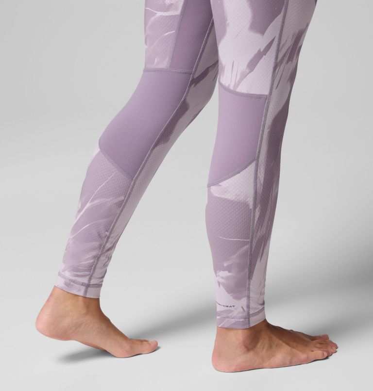 Women's Omni-Heat Infinity Baselayer Tights, Color: Shale Purple Snowflight Tonal, image 7