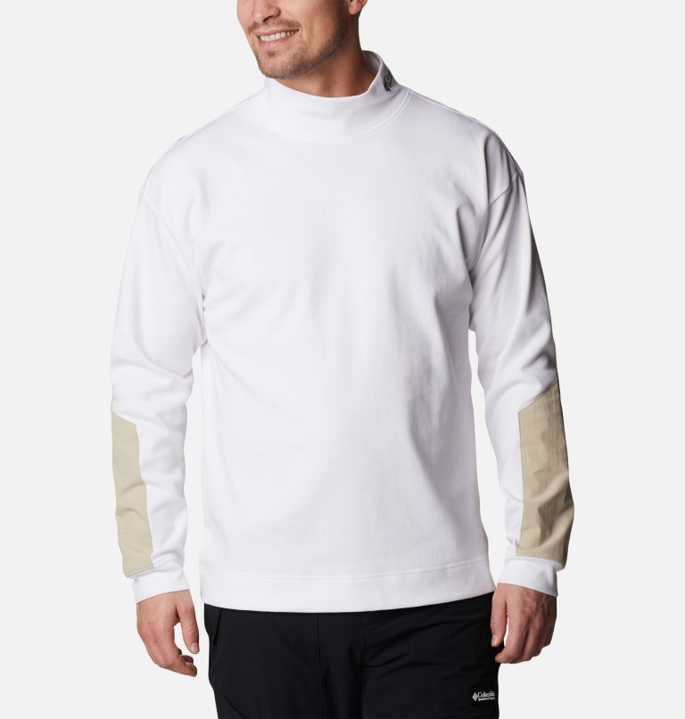 Men's Ballistic Ridge High Neck Long Sleeve T-Shirt, Color: White, Ancient Fossil, image 1