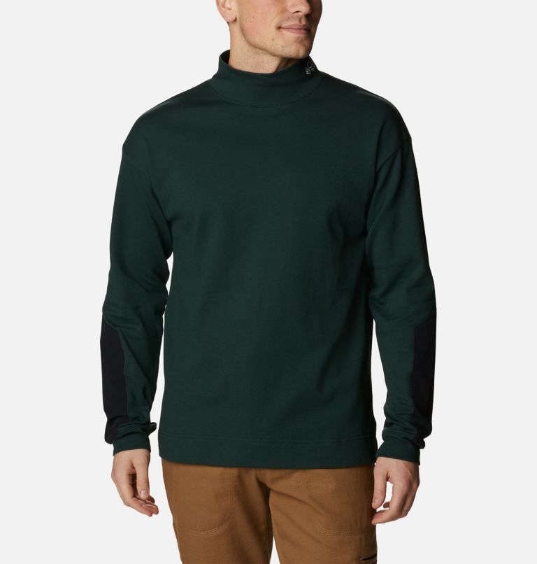 Thumbnail: Men's Ballistic Ridge High Neck Long Sleeve T-Shirt, Color: Spruce, Black, image 1