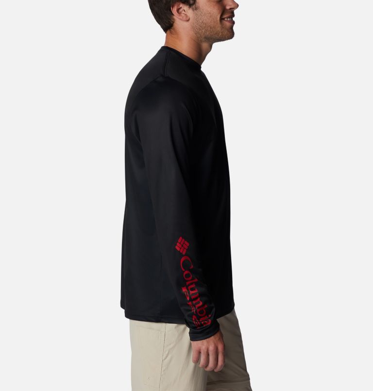 Men's PFG Terminal Tackle Statetriot Long Sleeve Shirt, Color: Black, Georgia, image 3
