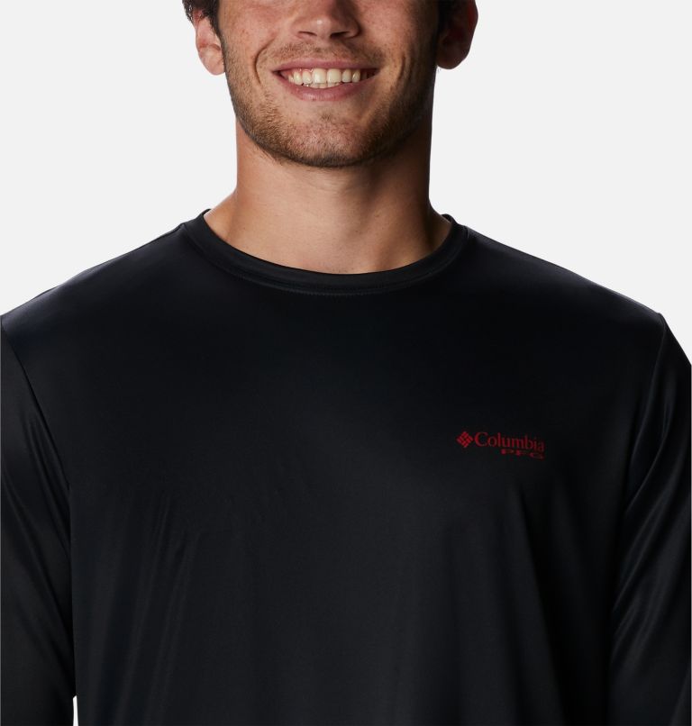 Men's PFG Terminal Tackle Statetriot Long Sleeve Shirt, Color: Black, Georgia, image 4