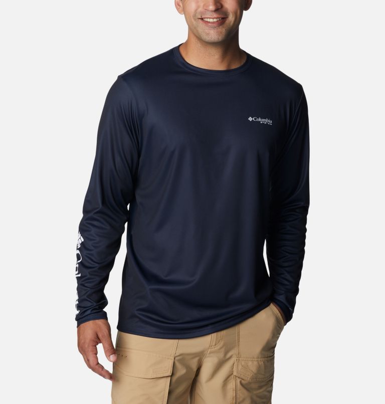 Men's PFG Terminal Tackle Statetriot Long Sleeve Shirt, Color: Collegiate Navy, USA, image 2