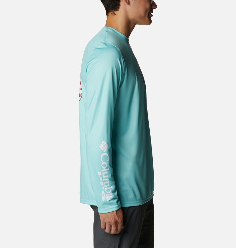 Men's PFG Terminal Tackle Statetriot Long Sleeve Shirt, Color: Gulf Stream, Florida, image 3