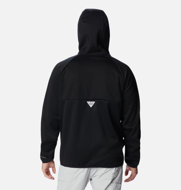 Men's PFG Terminal Stretch Softshell Hooded Jacket, Color: Black, image 2