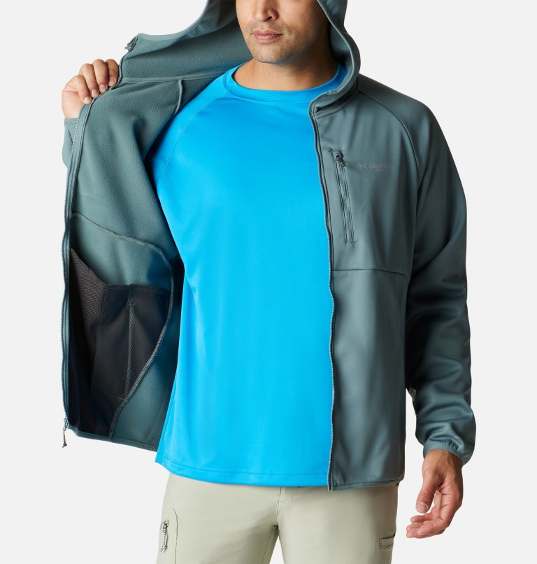 Men's PFG Terminal Stretch Softshell Hooded Jacket, Color: Metal, image 5