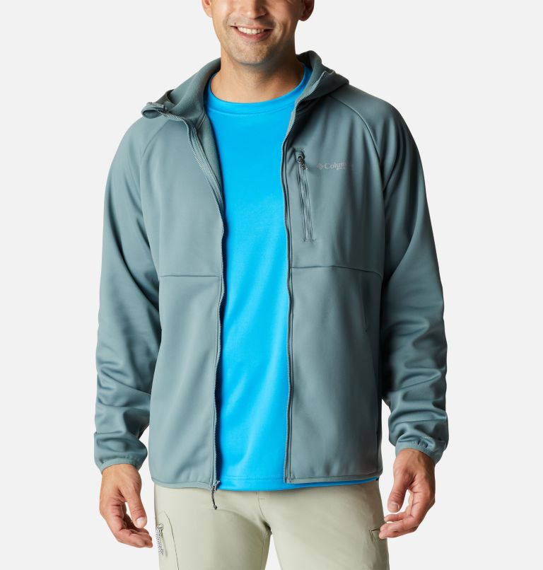 Thumbnail: Men's PFG Terminal Stretch Softshell Hooded Jacket, Color: Metal, image 7