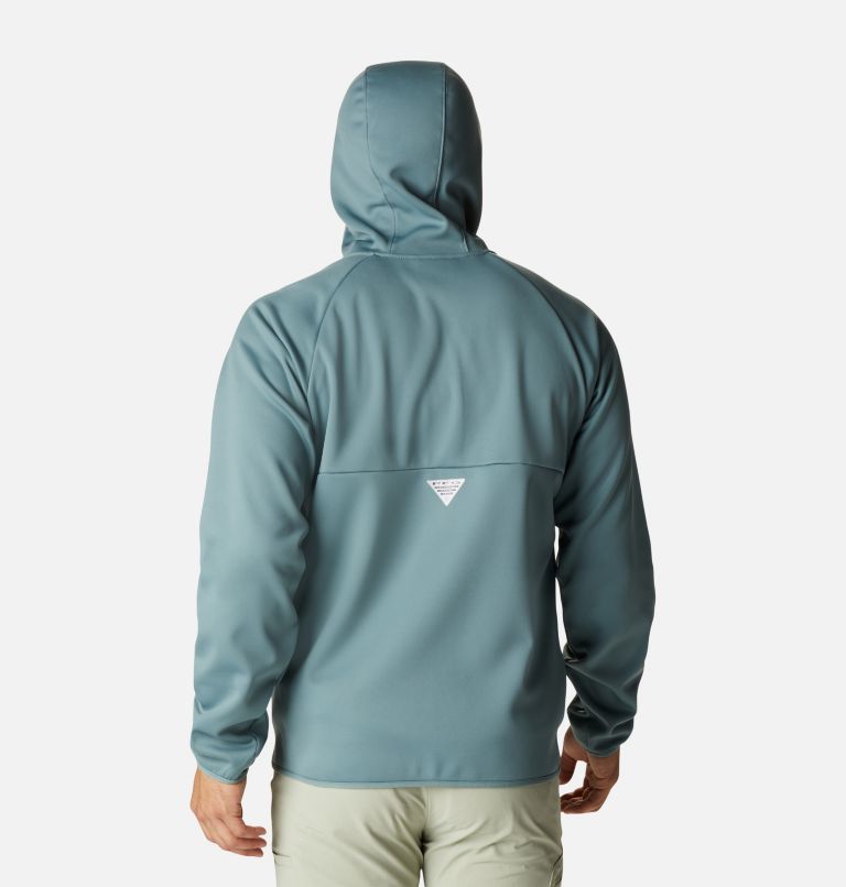 Thumbnail: Men's PFG Terminal Stretch Softshell Hooded Jacket, Color: Metal, image 2
