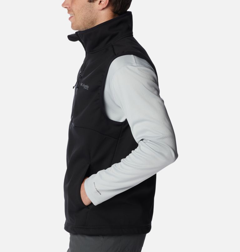 Thumbnail: Men's PFG Terminal Stretch Softshell Vest, Color: Black, image 3