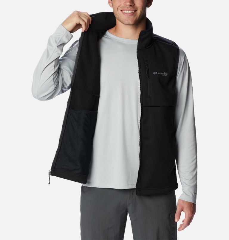 Thumbnail: Men's PFG Terminal Stretch Softshell Vest, Color: Black, image 5