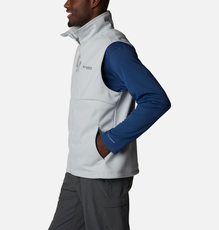 Thumbnail: Men's PFG Terminal Stretch Softshell Vest, Color: Cool Grey, image 3