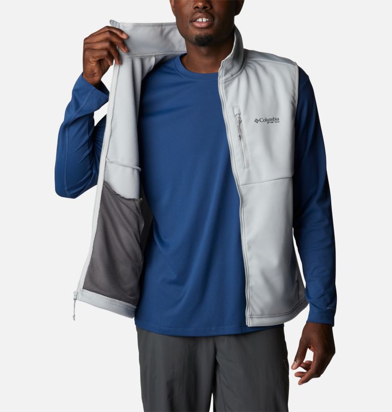Men's PFG Terminal Stretch Softshell Vest, Color: Cool Grey, image 5
