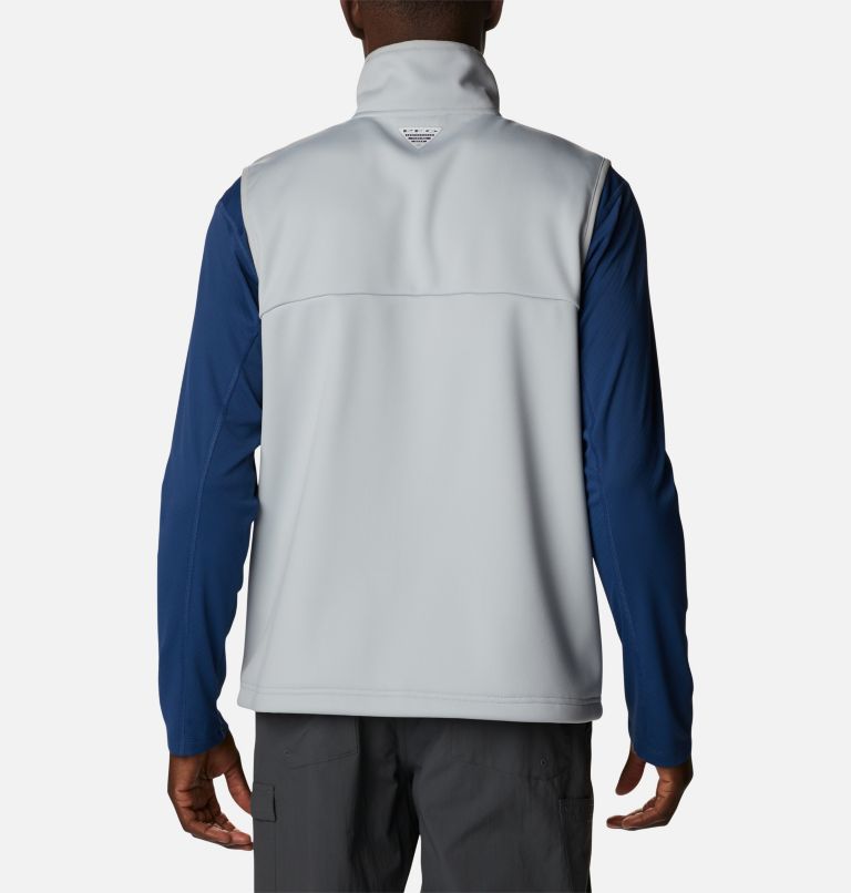 Men's PFG Terminal Stretch Softshell Vest, Color: Cool Grey, image 2