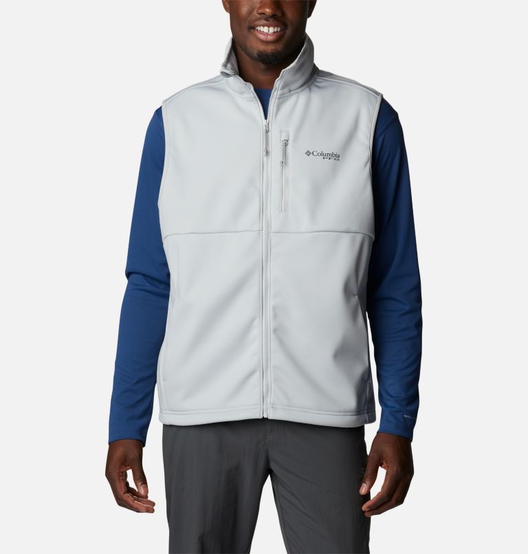 Men's PFG Terminal Stretch Softshell Vest, Color: Cool Grey, image 1