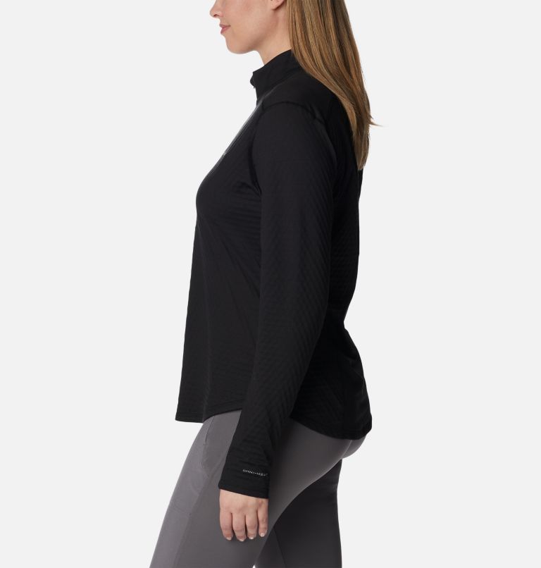 Women's W Bliss Ascent Half Zip Long Sleeve Technical T-shirt, Color: Black, image 3