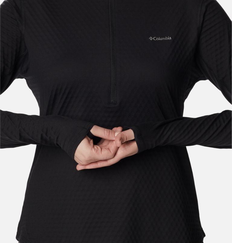 Women's W Bliss Ascent Half Zip Long Sleeve Technical T-shirt, Color: Black, image 5