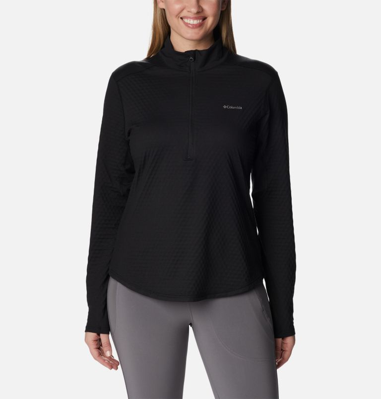Women's W Bliss Ascent Half Zip Long Sleeve Technical T-shirt, Color: Black, image 1