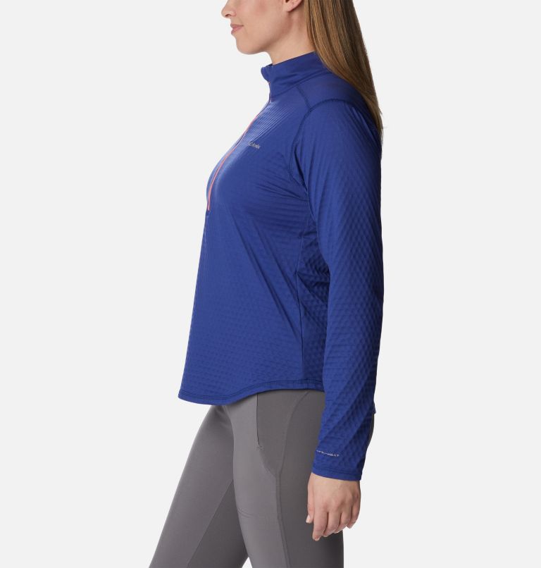 T-shirt Technique Demi-Zip Manches Longues W Bliss Ascent Femme, Color: Dark Sapphire, image 3