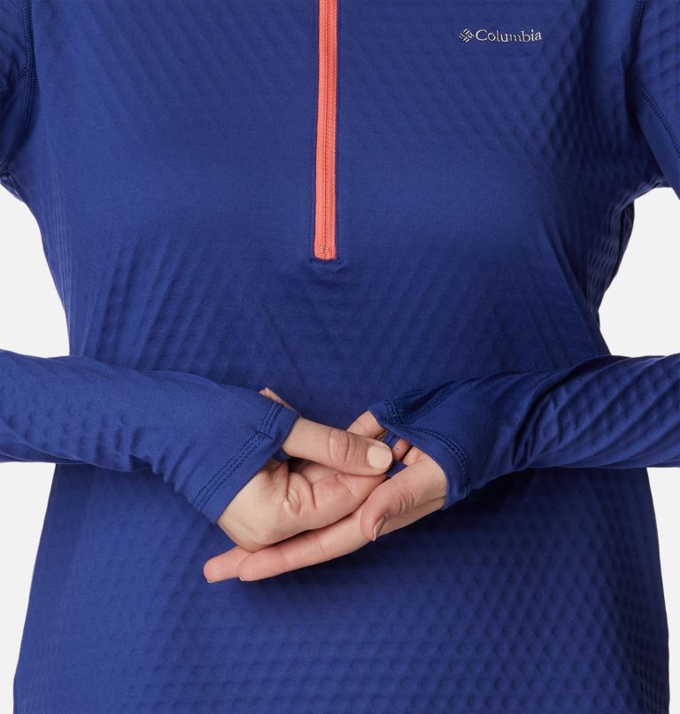Thumbnail: Women's W Bliss Ascent Half Zip Long Sleeve T-shirt, Color: Dark Sapphire, image 7