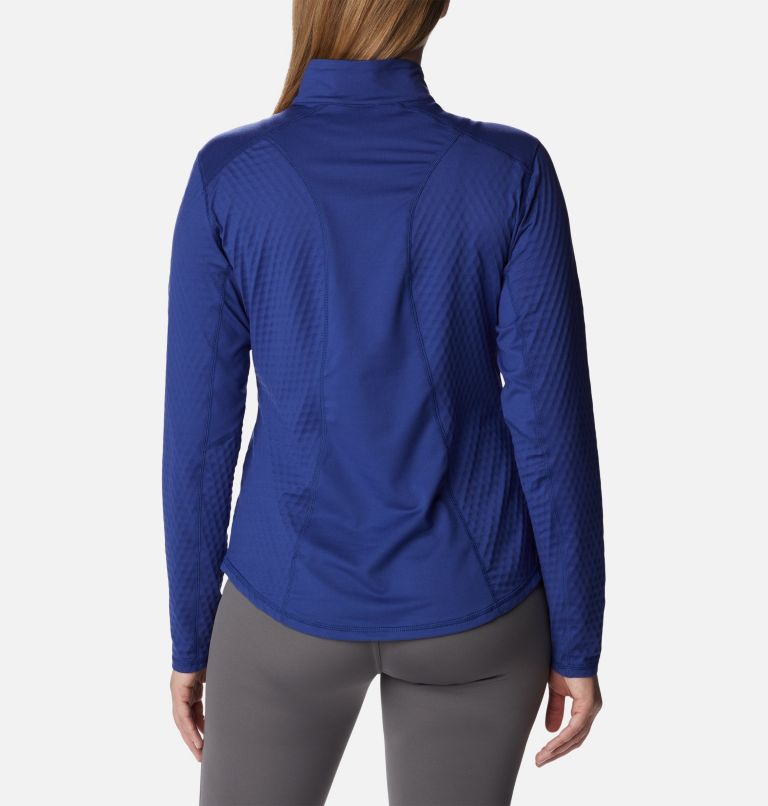 Thumbnail: Women's W Bliss Ascent Half Zip Long Sleeve T-shirt, Color: Dark Sapphire, image 2