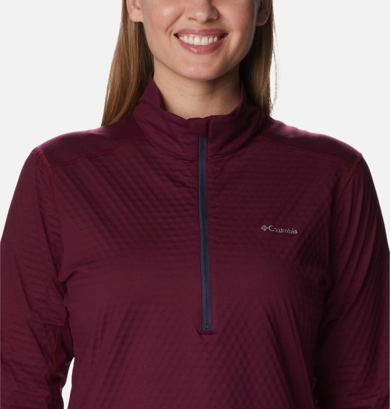 Women's W Bliss Ascent Half Zip Long Sleeve Technical T-shirt, Color: Marionberry, image 4
