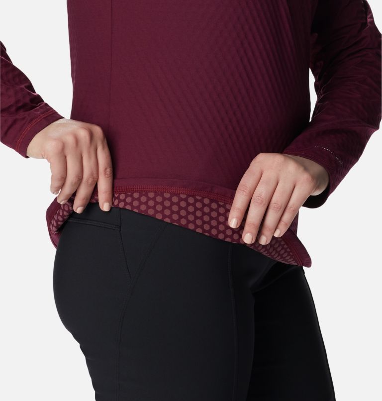 Women's W Bliss Ascent Half Zip Long Sleeve Technical T-shirt, Color: Marionberry, image 5