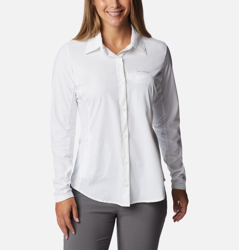 Thumbnail: Women's Claudia Ridge Long Sleeve Shirt, Color: White, image 1