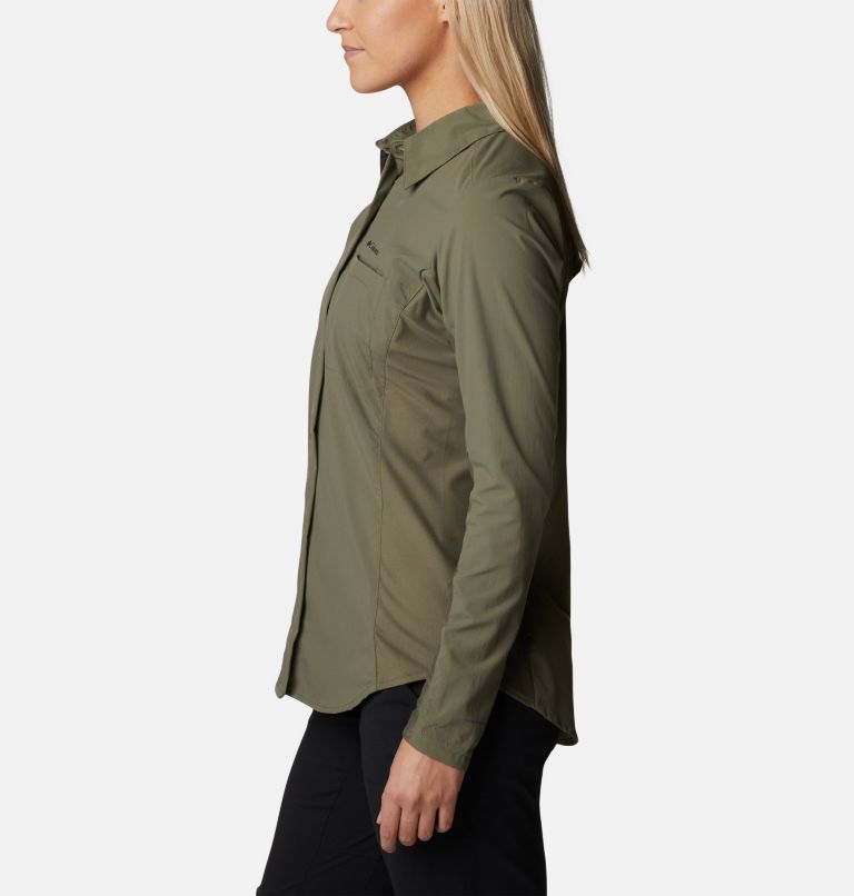 Women's Claudia Ridge Long Sleeve Shirt, Color: Stone Green, image 3