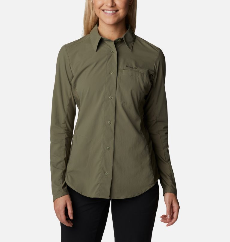 Women's Claudia Ridge Long Sleeve Shirt, Color: Stone Green, image 1