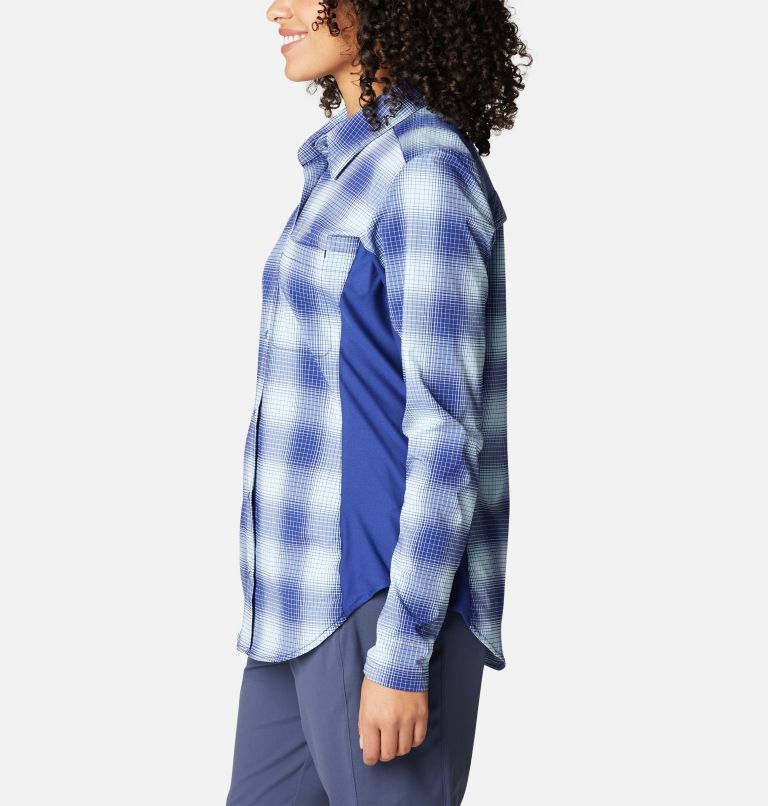 Women's Claudia Ridge Long Sleeve Shirt, Color: Dark Sapphire Soft Ombre, image 3