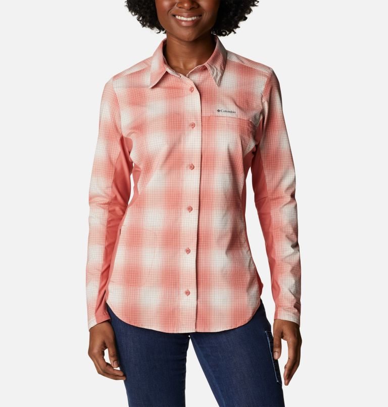 Thumbnail: Women's Claudia Ridge Long Sleeve Shirt, Color: Dark Coral Soft Ombre, image 1