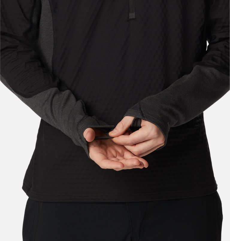 Men's Titan Pass Helix Half Zip Baselayer, Color: Black, image 6