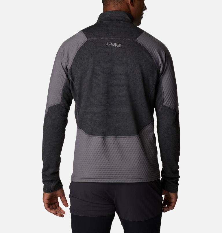 Men's Titan Pass Helix Half Zip Pullover, Color: City Grey, Black, image 2