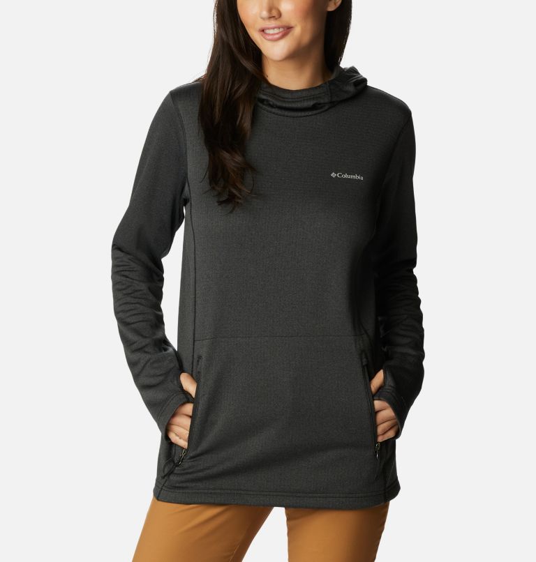 Thumbnail: Women's Park View Hooded Fleece Pullover, Color: Black Heather, image 1