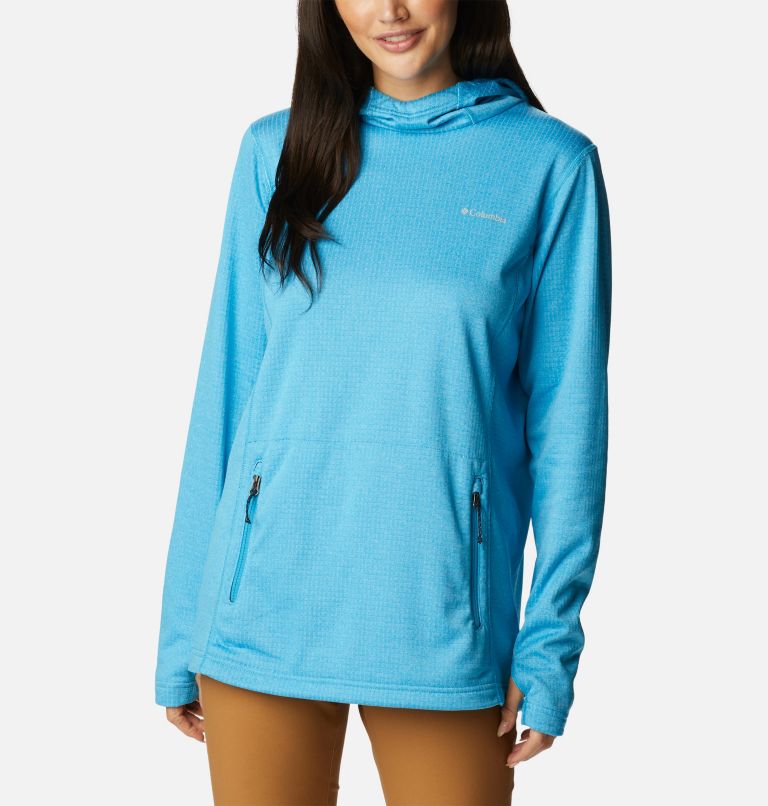 Thumbnail: Women's Park View Hooded Fleece Pullover, Color: Blue Chill Heather, image 1