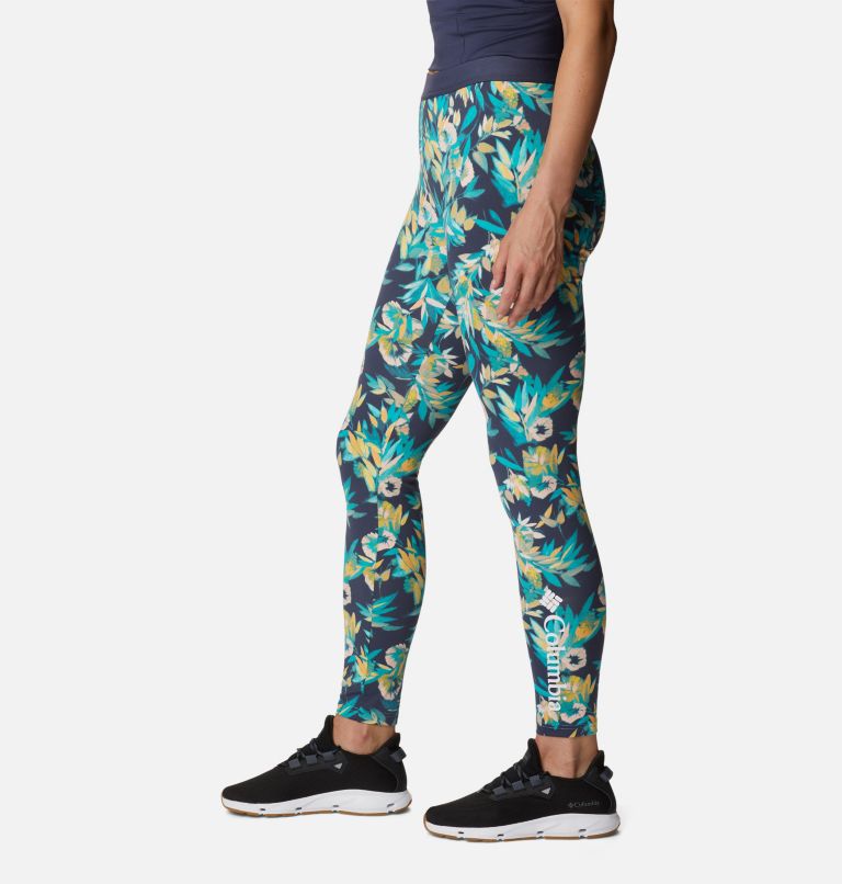 Columbia Hike Legging | 455 | XL, Color: Bright Aqua, Wisterian, White Logo, image 3