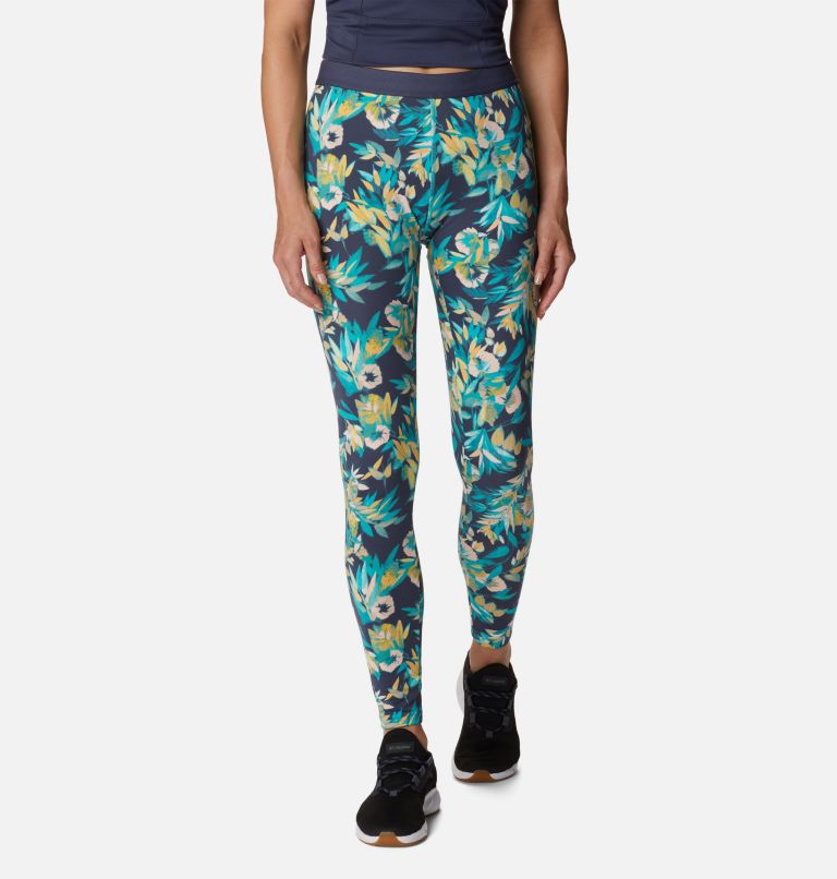 Columbia Hike Legging | 455 | XL, Color: Bright Aqua, Wisterian, White Logo, image 1