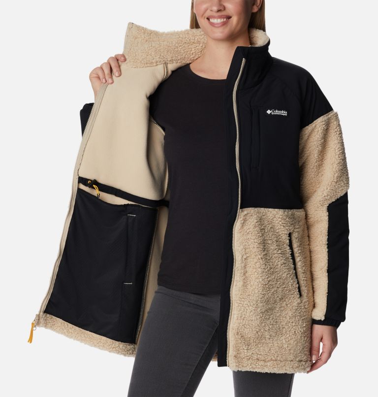 Thumbnail: Women's Ballistic Ridge Fleece Jacket, Color: Ancient Fossil, Black, image 5