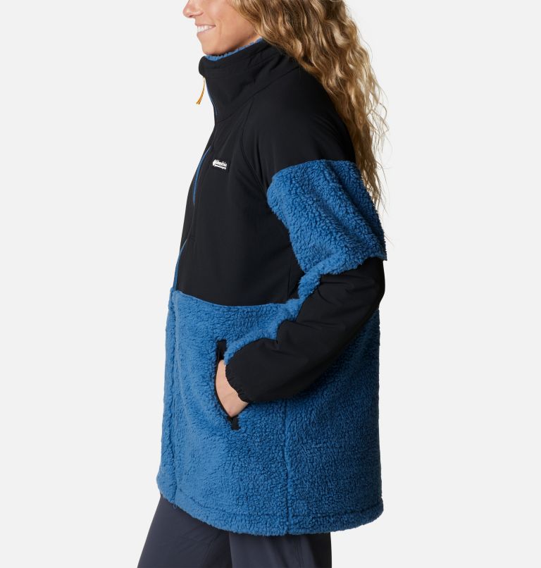 Women's Ballistic Ridge Full Zip Fleece Jacket, Color: Impulse Blue, Black, image 3
