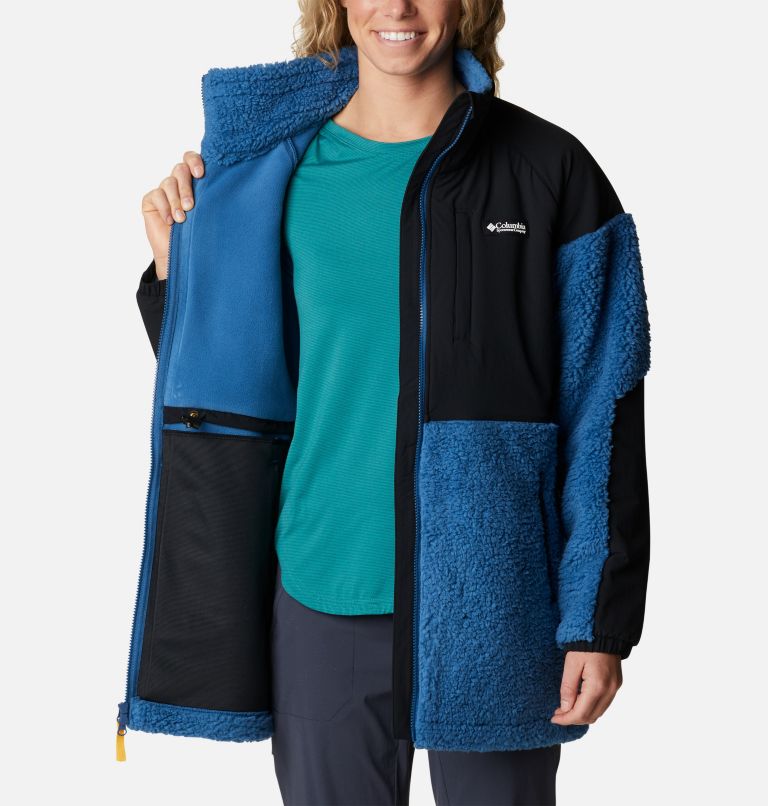 Women's Ballistic Ridge Full Zip Fleece Jacket, Color: Impulse Blue, Black, image 5