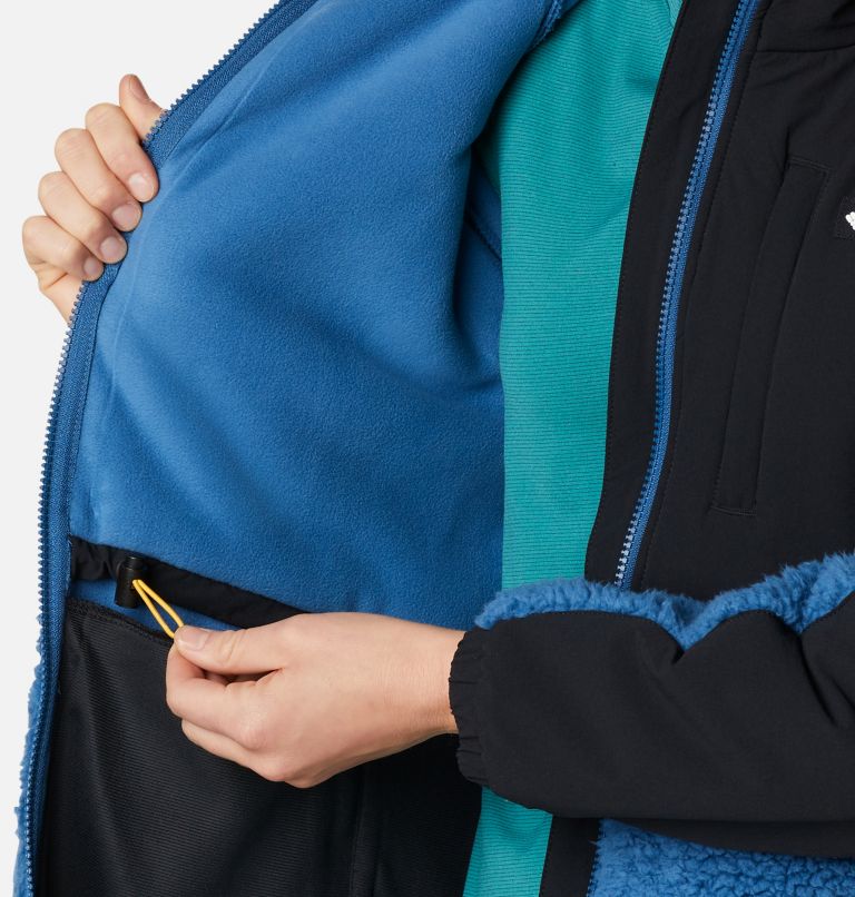 Women's Ballistic Ridge Full Zip Fleece Jacket, Color: Impulse Blue, Black, image 6