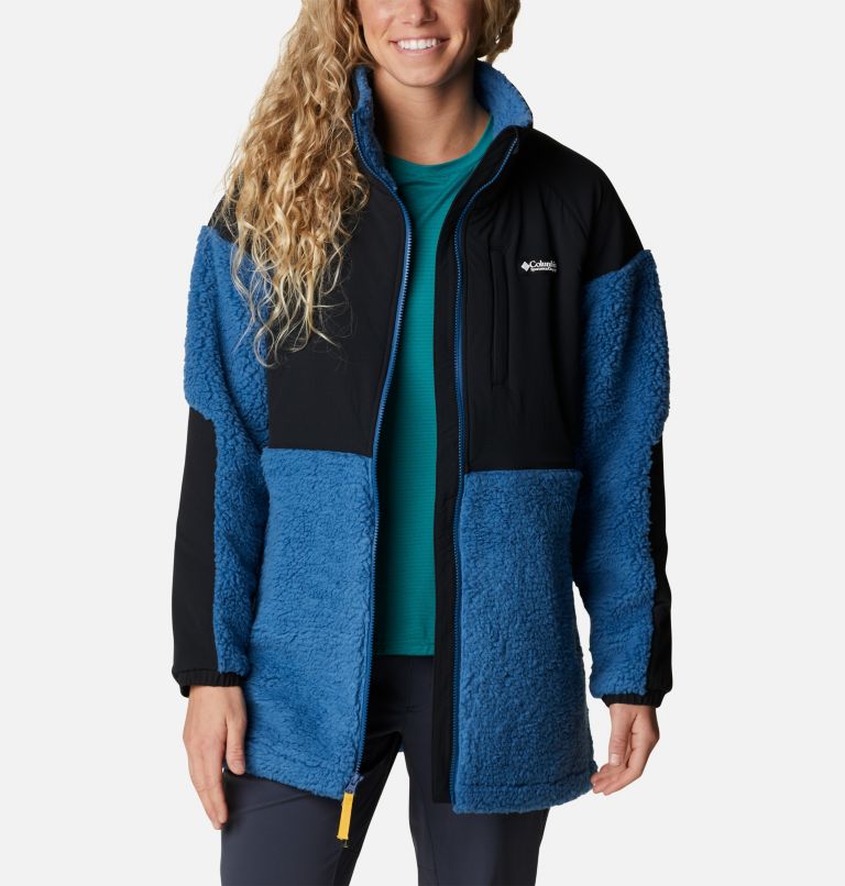 Women's Ballistic Ridge Full Zip Fleece Jacket, Color: Impulse Blue, Black, image 8