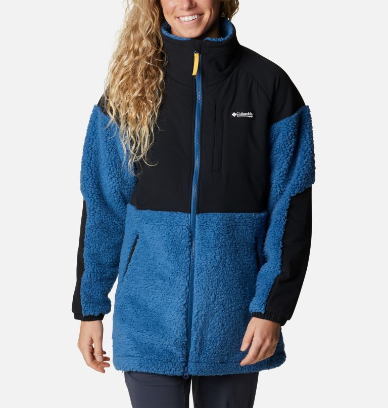 Thumbnail: Women's Ballistic Ridge Full Zip Fleece Jacket, Color: Impulse Blue, Black, image 1