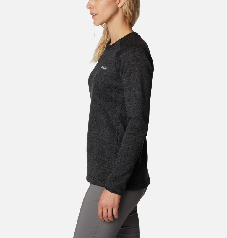 Women's Sweater Weather Fleece Crew Shirt, Color: Black Heather, image 3