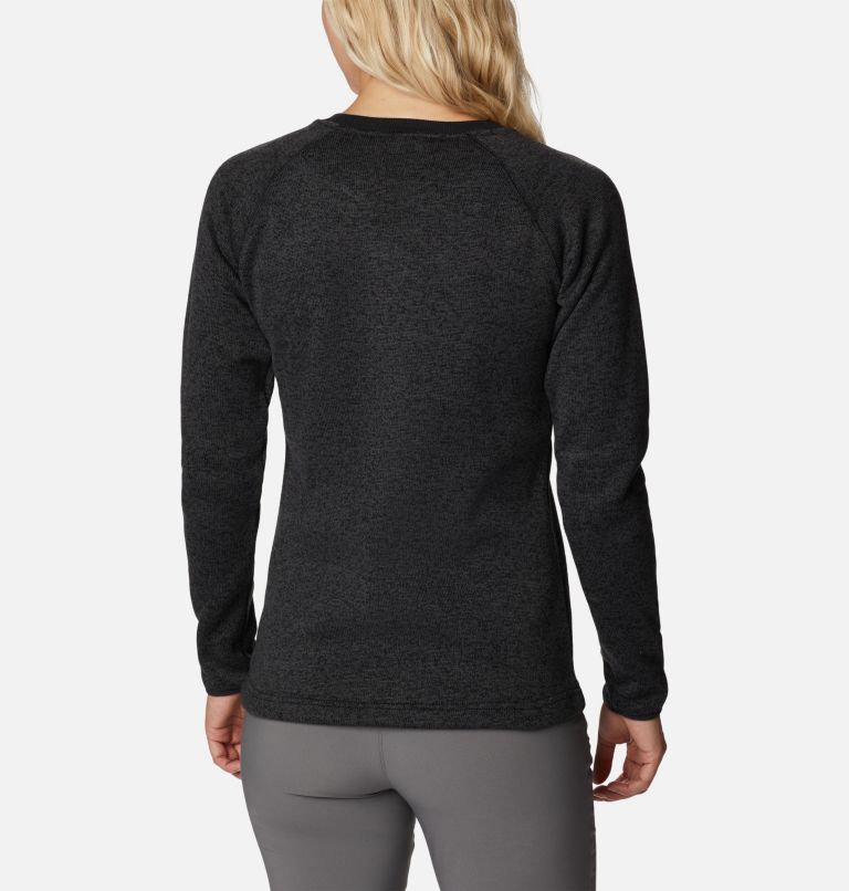 Women's Sweater Weather Fleece Crew Shirt, Color: Black Heather, image 2