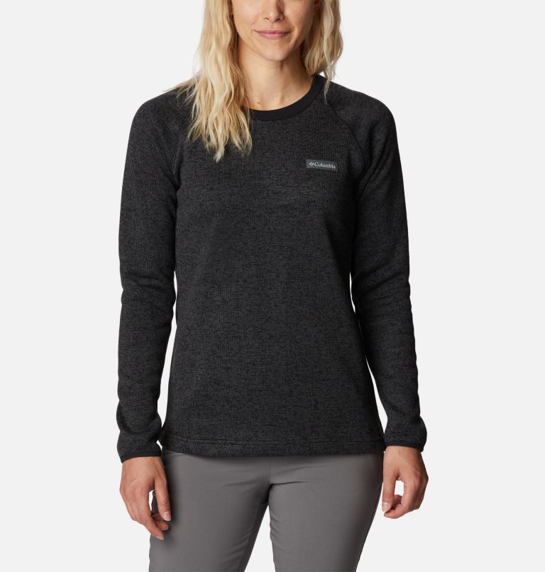 Women's Sweater Weather Fleece Crew Shirt, Color: Black Heather, image 1