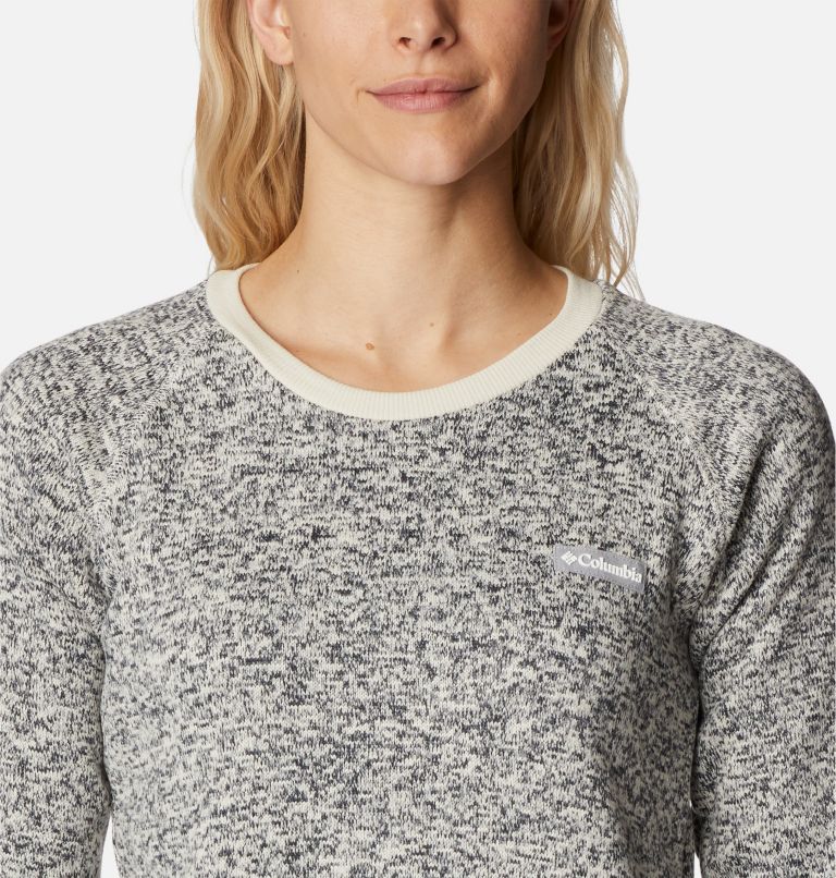 Women's Sweater Weather Fleece Crew Shirt, Color: Chalk Heather, image 4