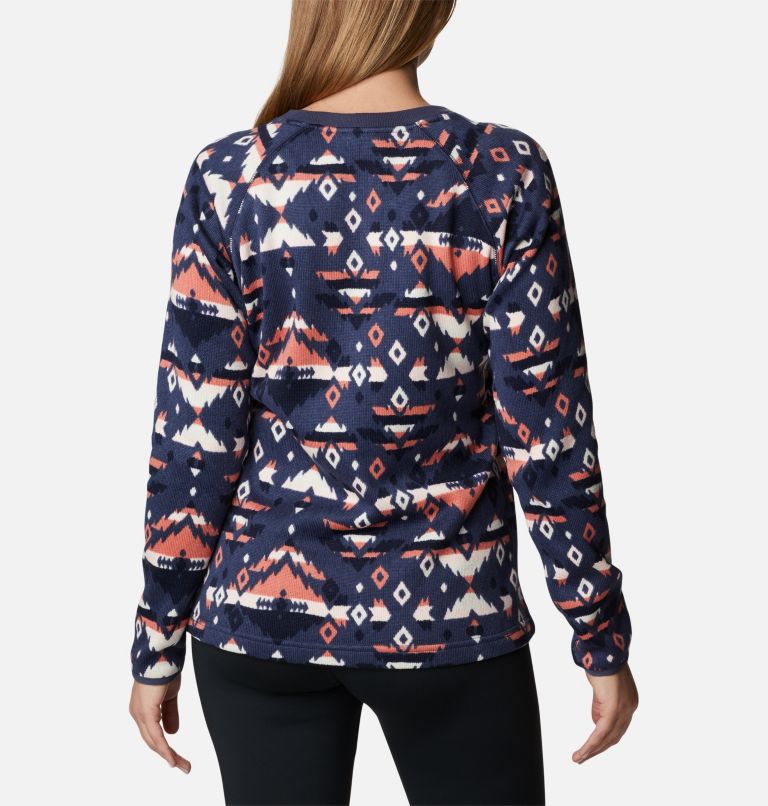 Thumbnail: Women's Sweater Weather Fleece Crew Shirt, Color: Nocturnal Rocky MT Print, image 2