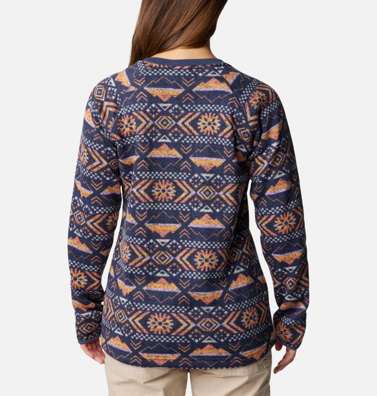 Thumbnail: Women's Sweater Weather Fleece Crew Shirt, Color: Nocturnal Pinecones, image 2