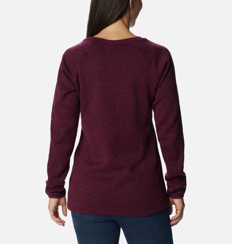 Thumbnail: Women's Sweater Weather Fleece Crew Shirt, Color: Marionberry Heather, image 2